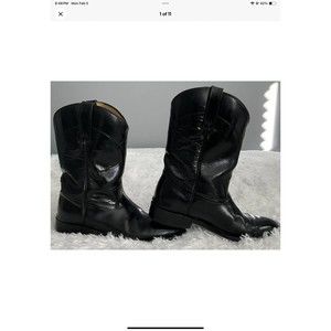 Rebelde Mens US Sz 9.5 Leather Boots Black Cowboy Western Made In Mexico Size 28